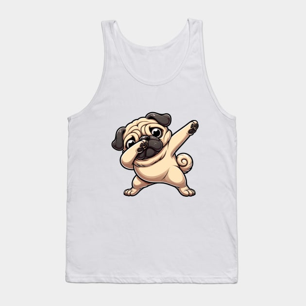 Dabbing Pug Funny Tank Top by Nessanya